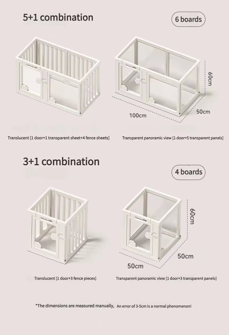 Transparent Indoor Pet Fence – Modular Safe Play Area