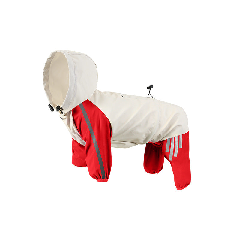 All-Weather Reflective Hooded Pet Raincoat with Leg Coverage