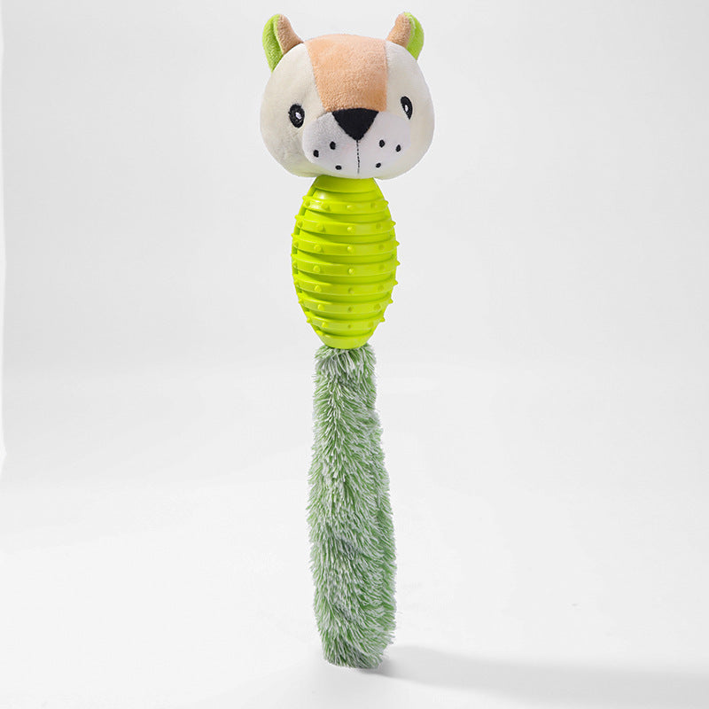 Interactive Plush & Rubber Pet Chew Toy