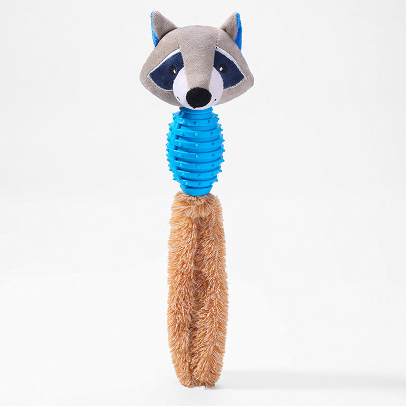 Interactive Plush & Rubber Pet Chew Toy