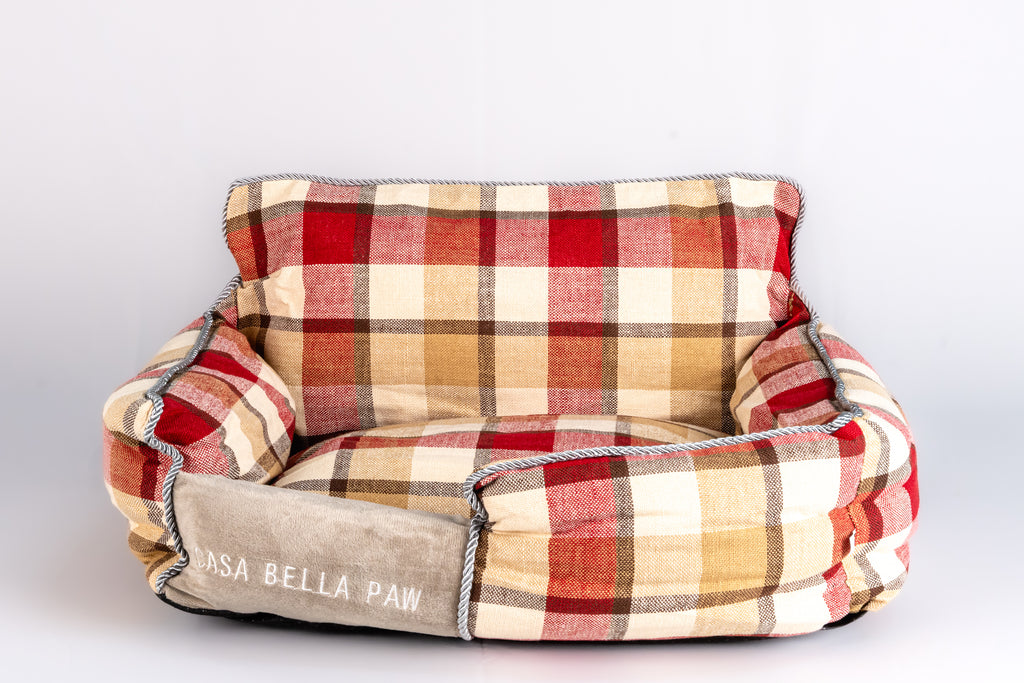 Designer Plaid Luxury Pet Bed