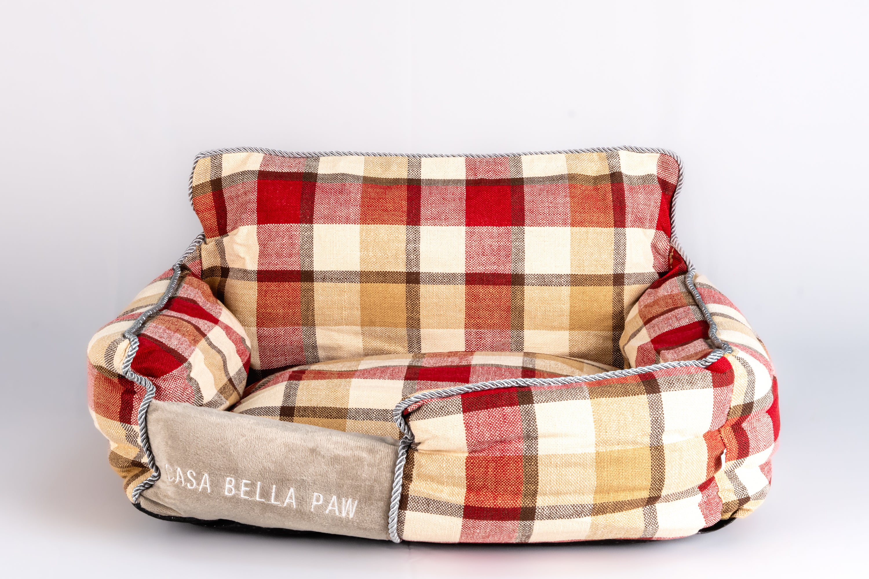 Designer Plaid Luxury Pet Bed