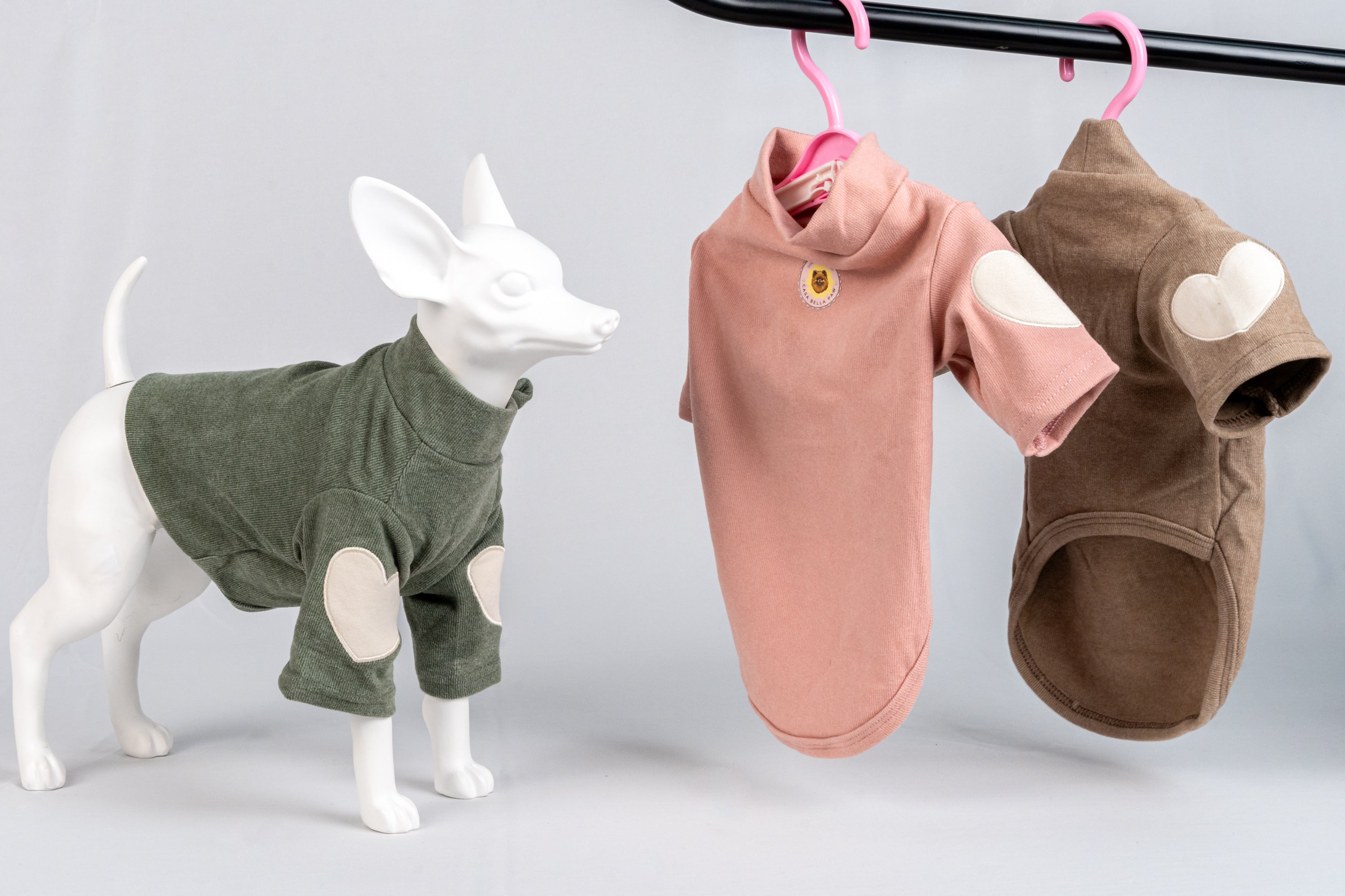 Heart Appliqué Ultra-Soft Polo Neck T-Shirt for Pets