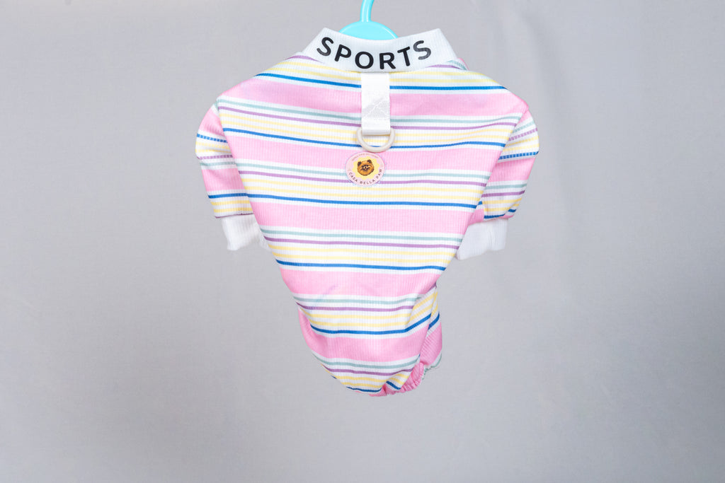 Rainbow Stripe Cozy Pet Jumpsuit