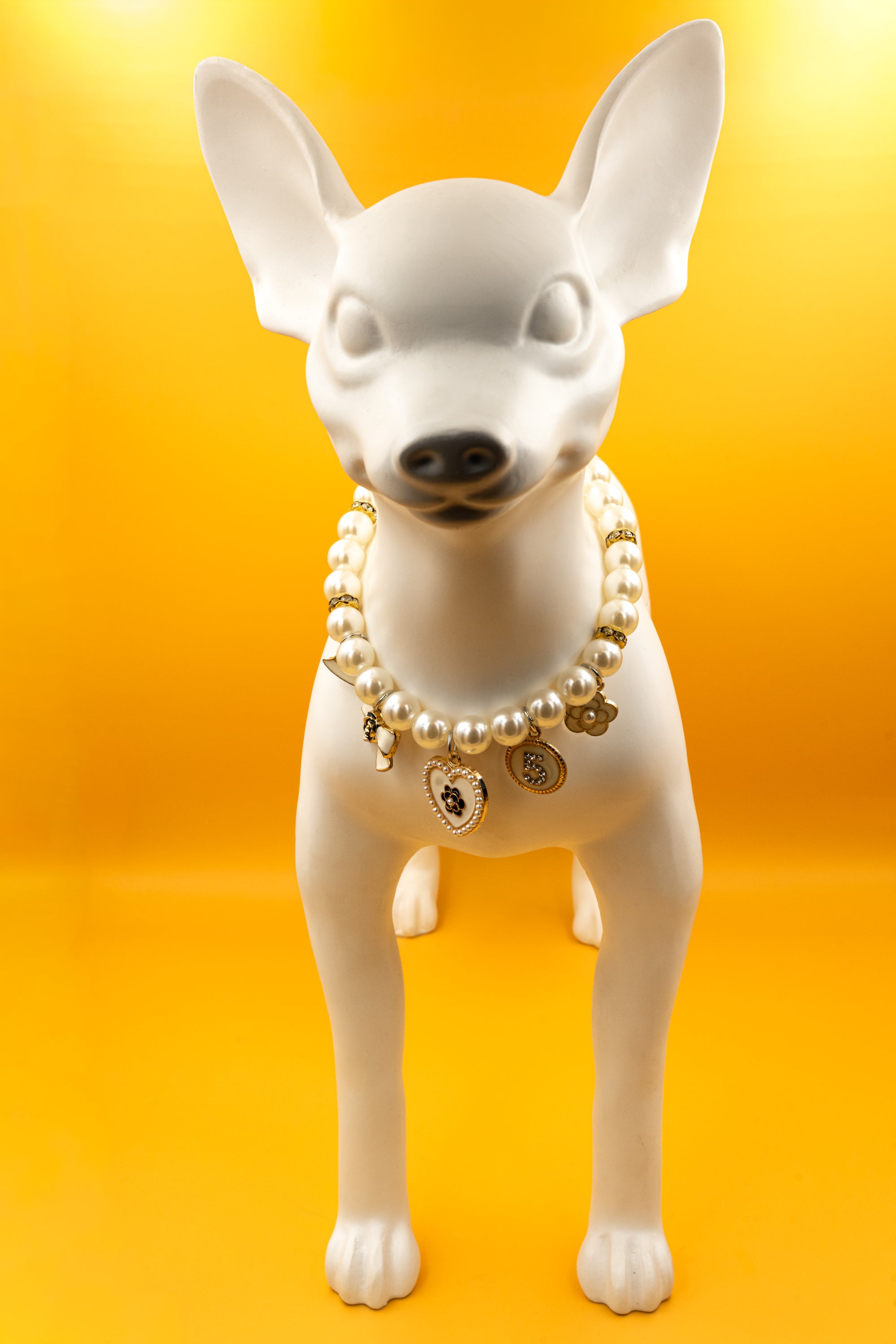 Dior-Inspired Pearl Charm Necklace for Pets