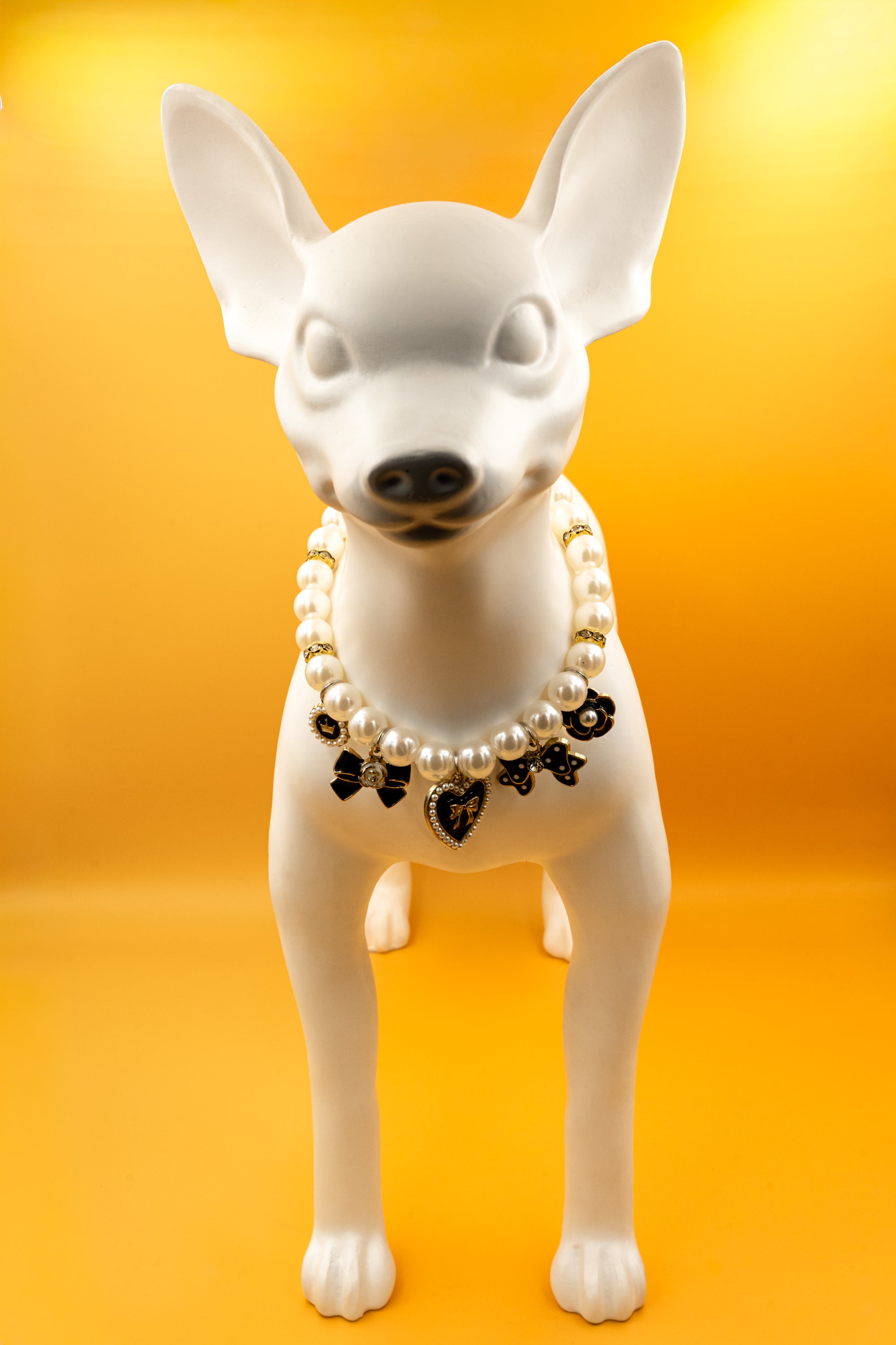 Dior-Inspired Pearl Charm Necklace for Pets