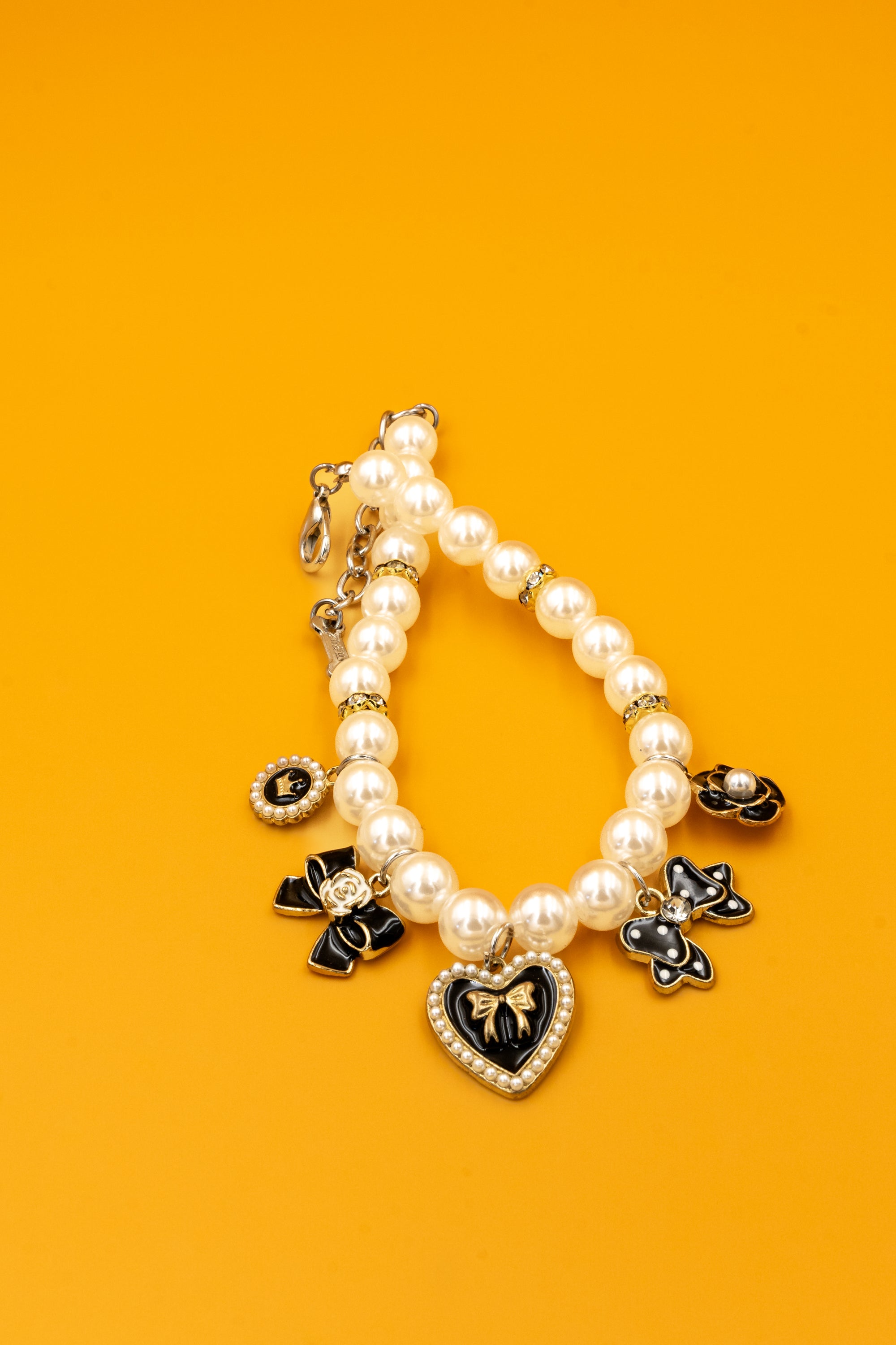 Dior-Inspired Pearl Charm Necklace for Pets