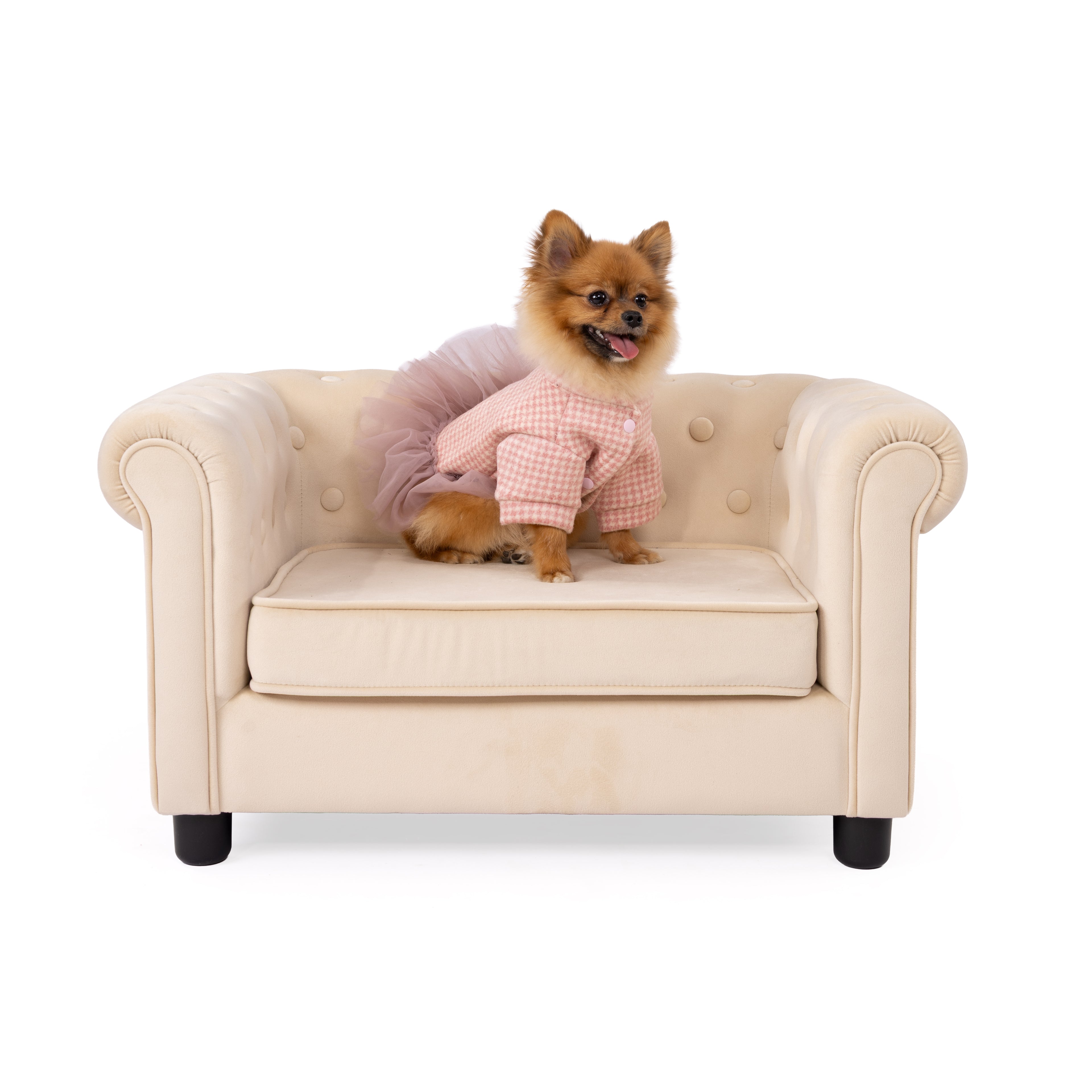 Blush Gingham Tulle Pet Dress