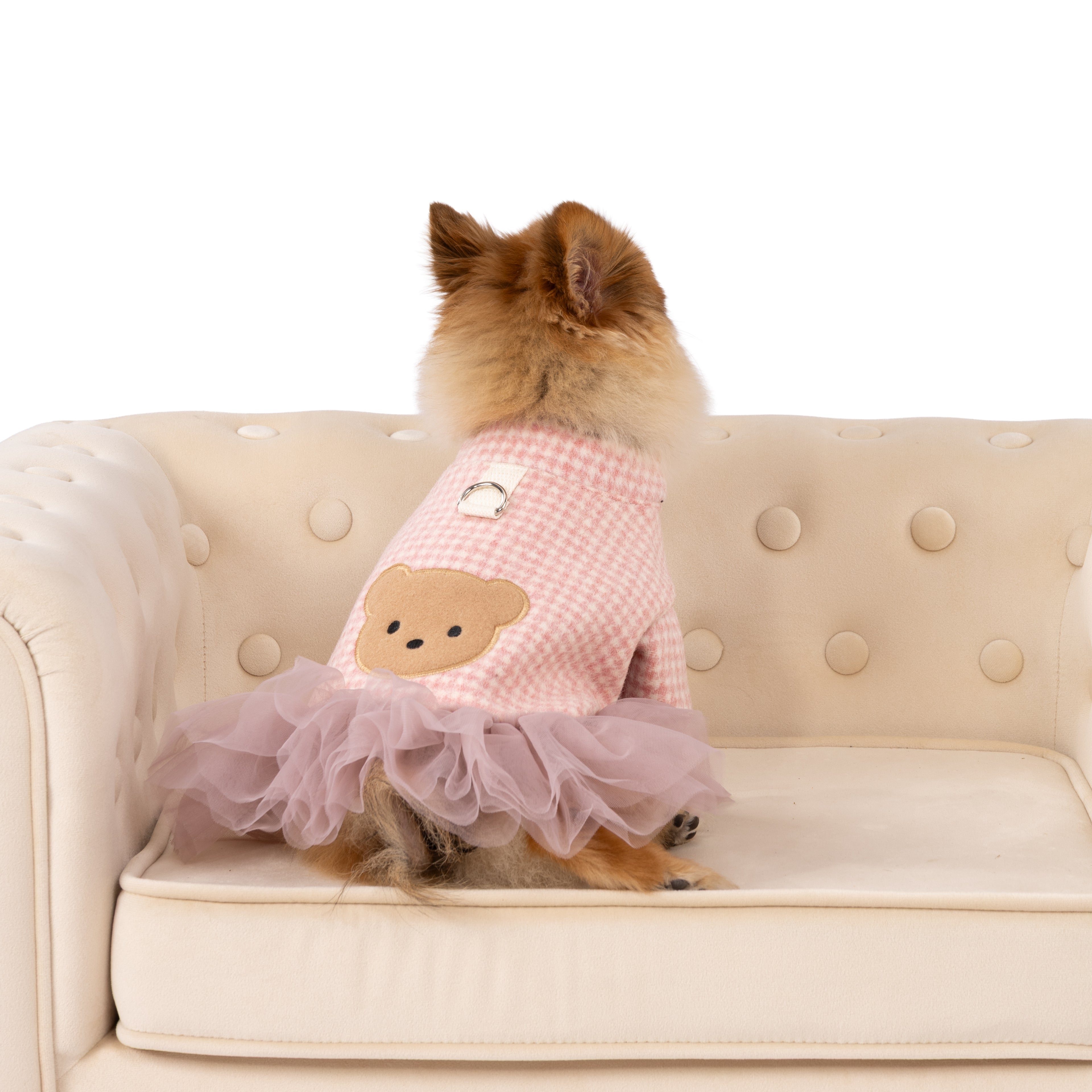 Blush Gingham Tulle Pet Dress