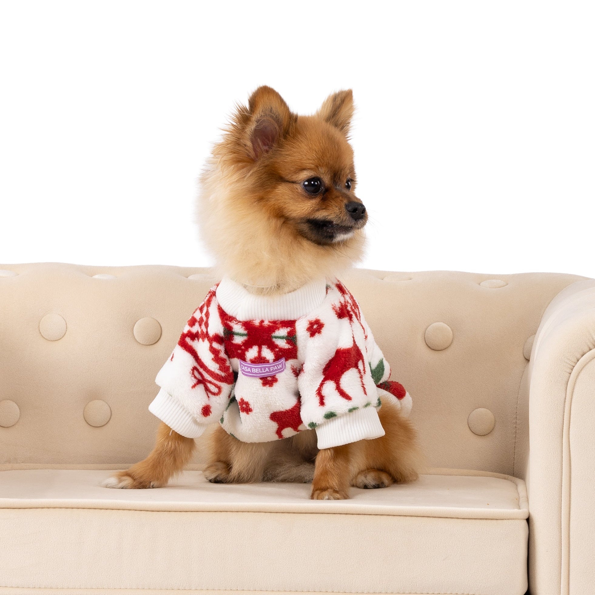 Festive Fleece Pet Sweater – Holiday Print Cozy Pullover