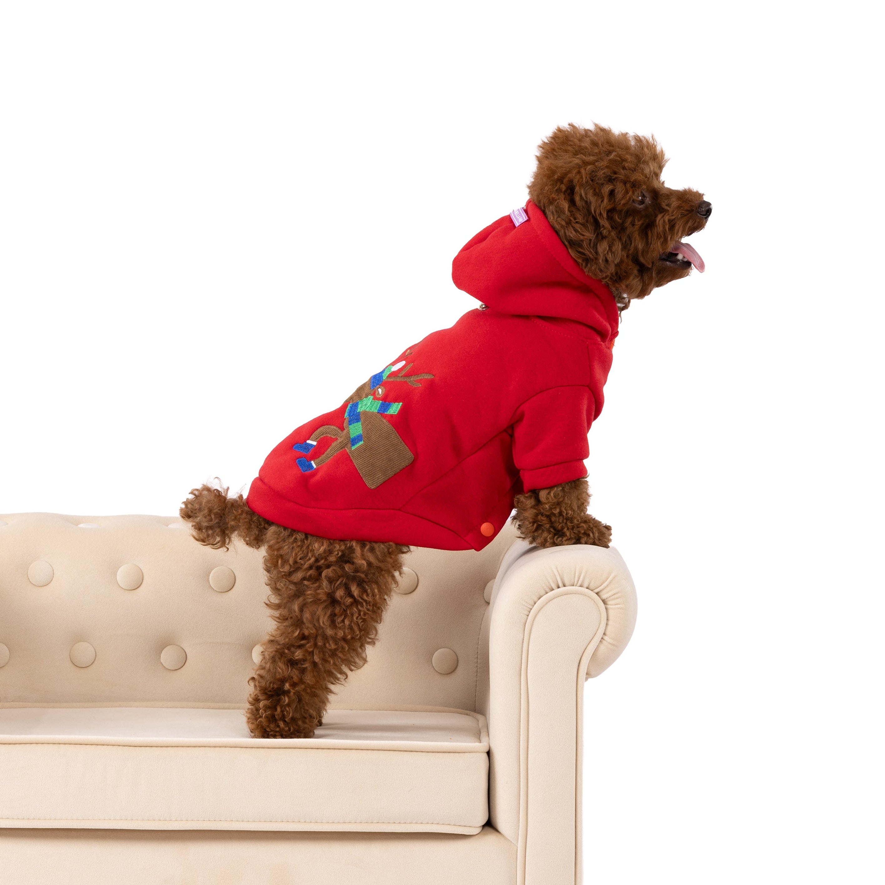 Cozy Reindeer Button Down Sweatshirt with Hood