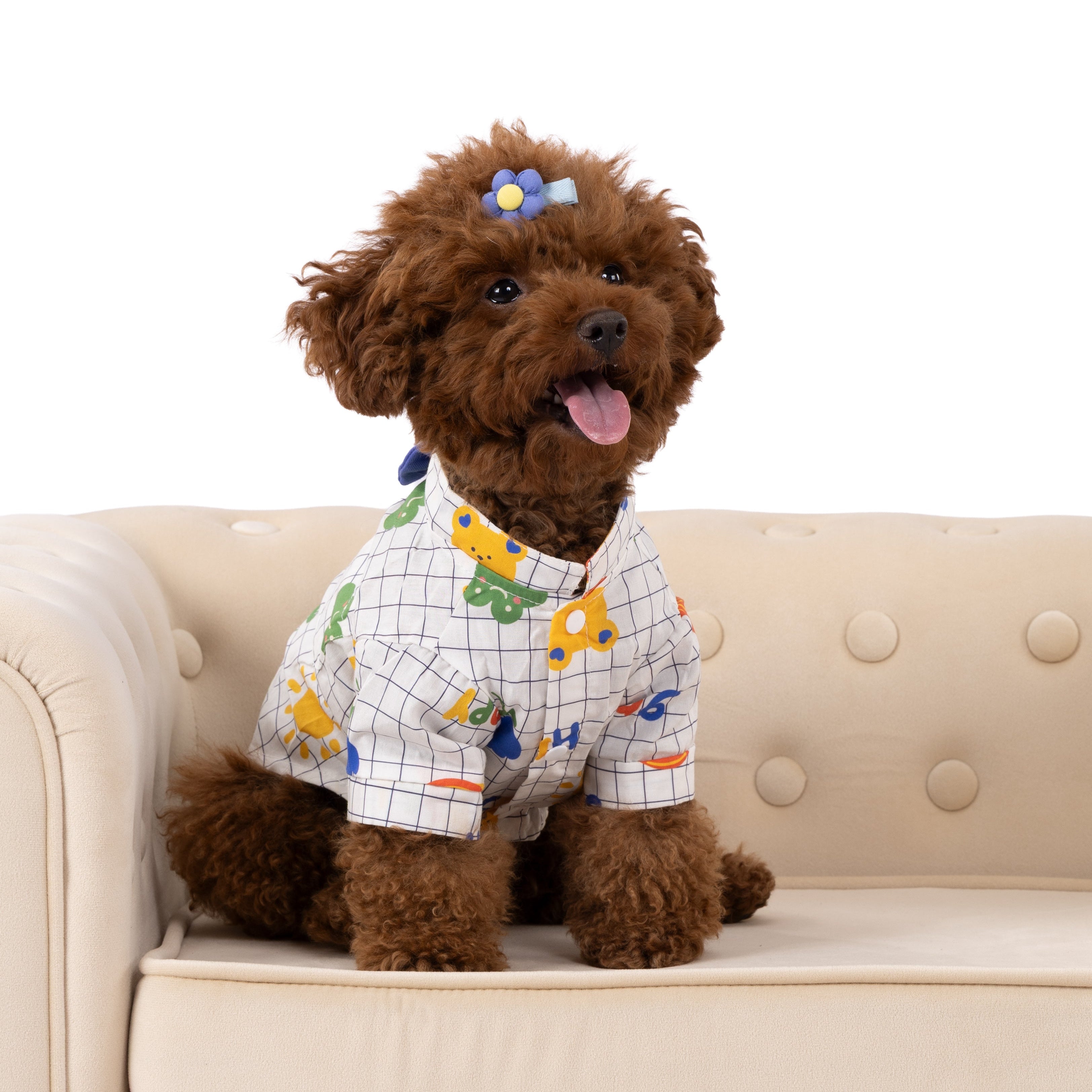 Colorful Check Printed Shirt with Bow