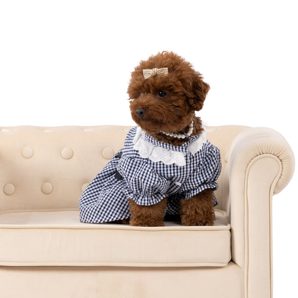 Classic Gingham Lace Dress