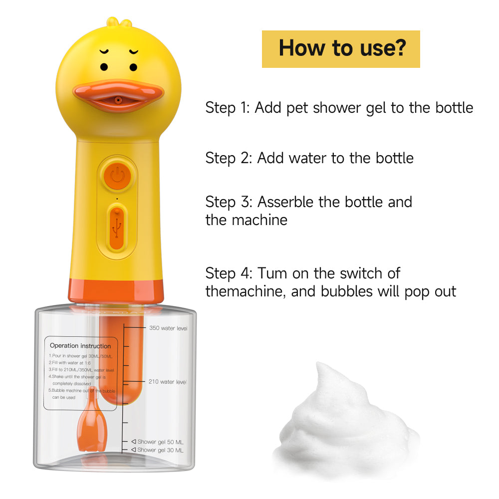 Duck-Shaped Pet Bath Bubble Machine