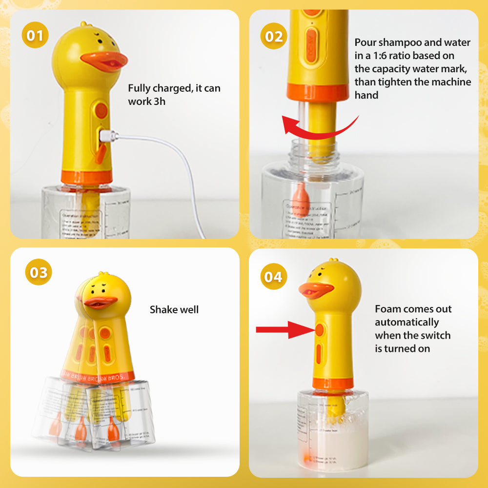 Duck-Shaped Pet Bath Bubble Machine