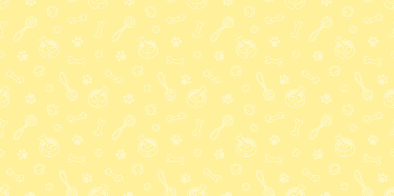 Yellow background with subtle pet pattern